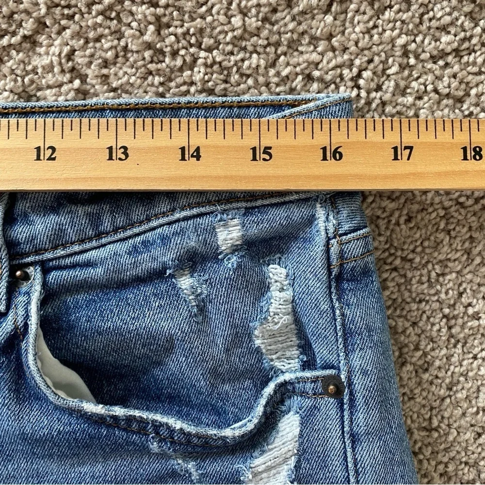 Reformation Cropped Flood Jeans Distressed Raw Hem in Olympic Wash Sz 30 - Picture 13 of 16